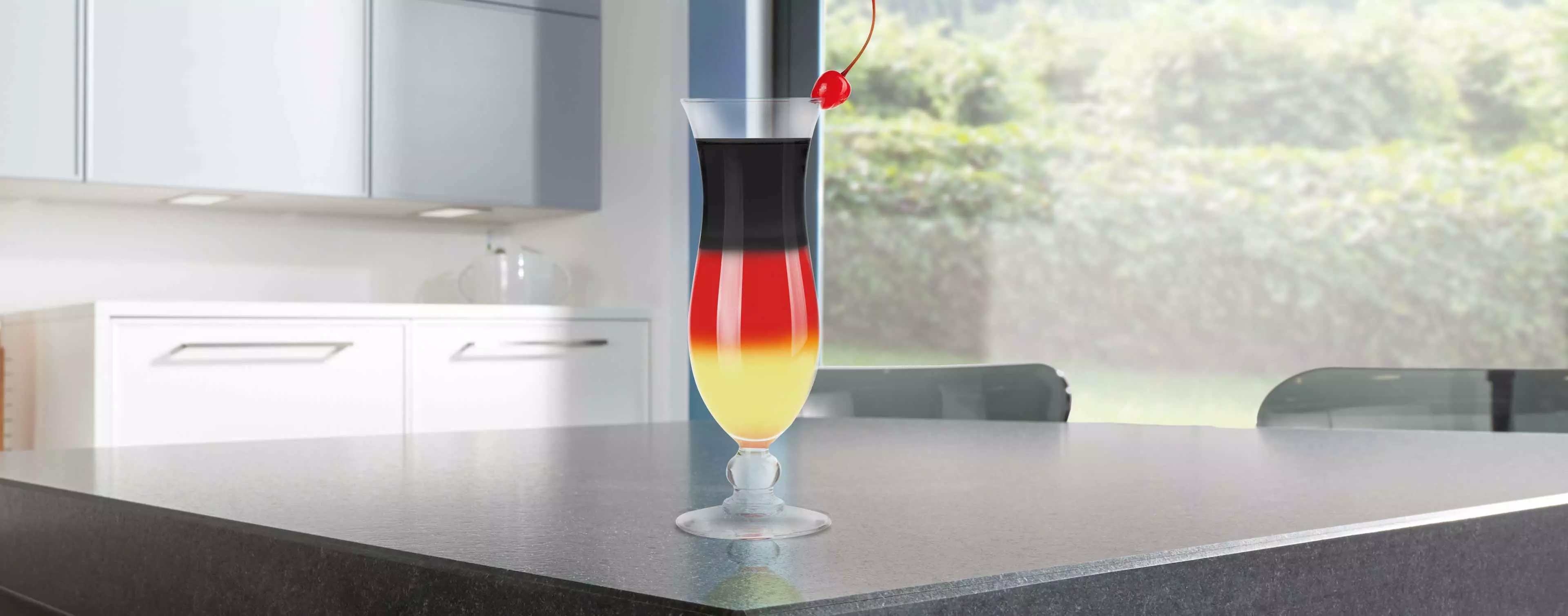 Cocktail in Deutschlandfarben